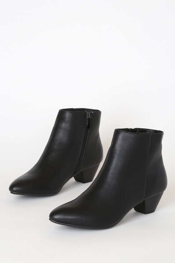 pointed black bootie