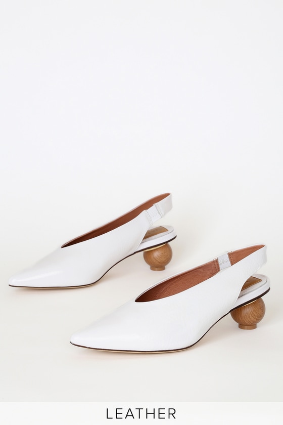 white leather slingback pumps