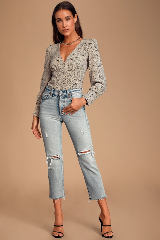 Sweet Spot Taupe Cheetah Print Long Sleeve Button-Up Top 1