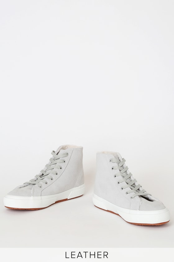 Superga 2795 SUEFURW Sneakers - Grey High Tops - Lace-Up Sneakers - Lulus