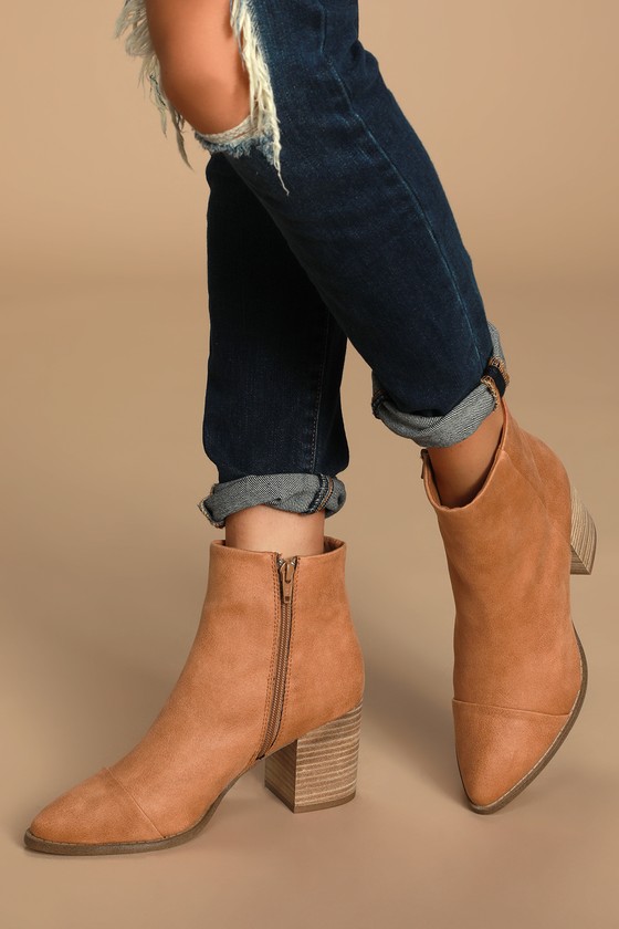 report tan booties
