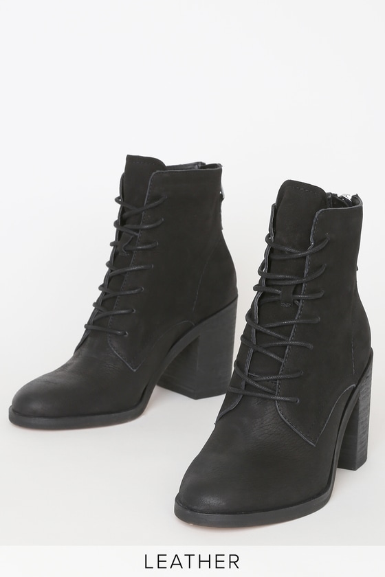 womens leather lace up bootie