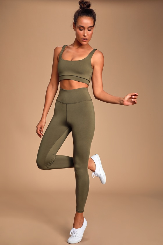 olive green high waisted pants
