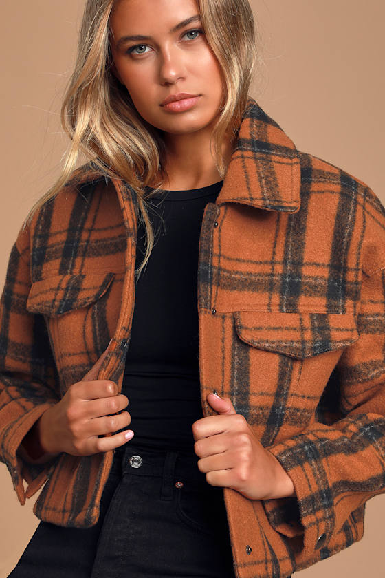 Dakota Rust Orange Plaid Jacket 4