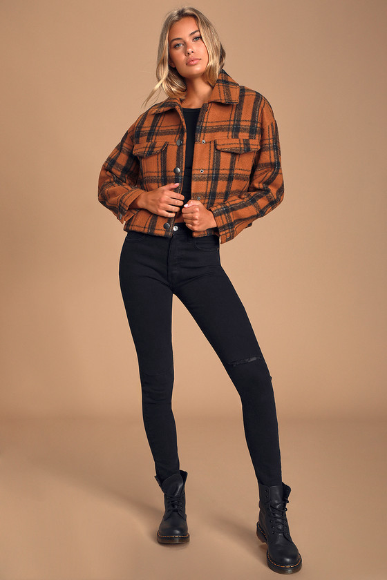 Dakota Rust Orange Plaid Jacket