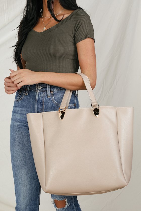 Money Moves Taupe Oversized Tote 8