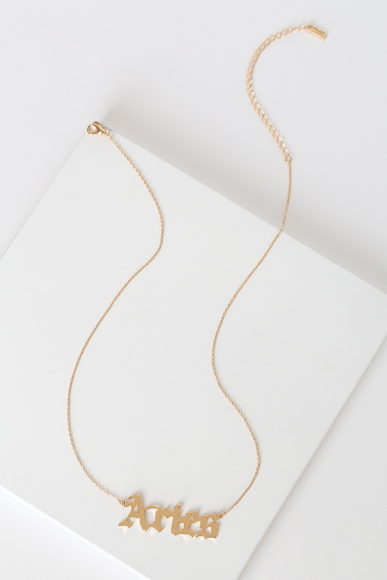 Trendy Aries Necklace - Gold Zodiac 