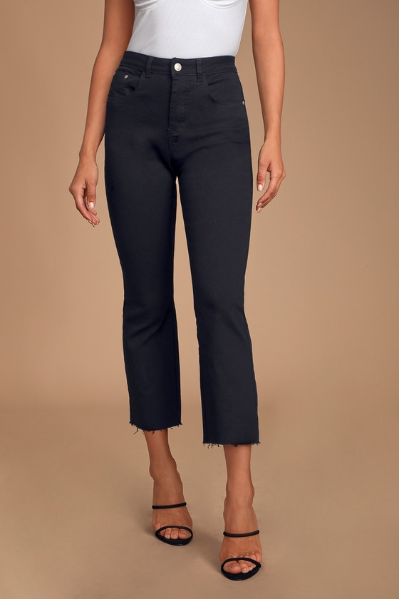 black kick flare jeans