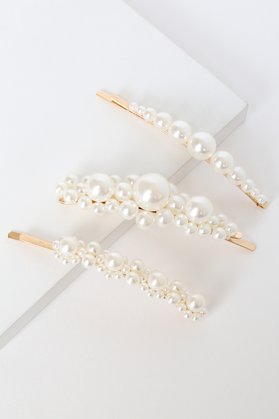 Madeleine Gold and Pearl Hair Pin Set 1