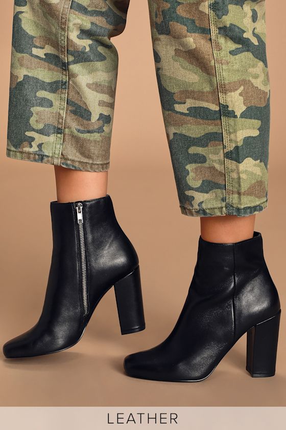 Pixie Black Leather Mid-Calf Booties 2