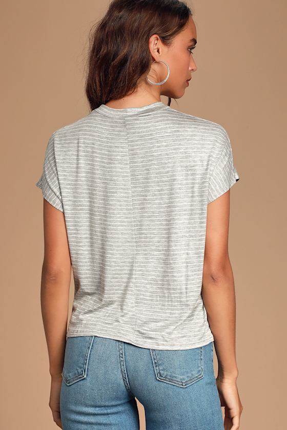 Embellished Tee (Heather Grey & White)