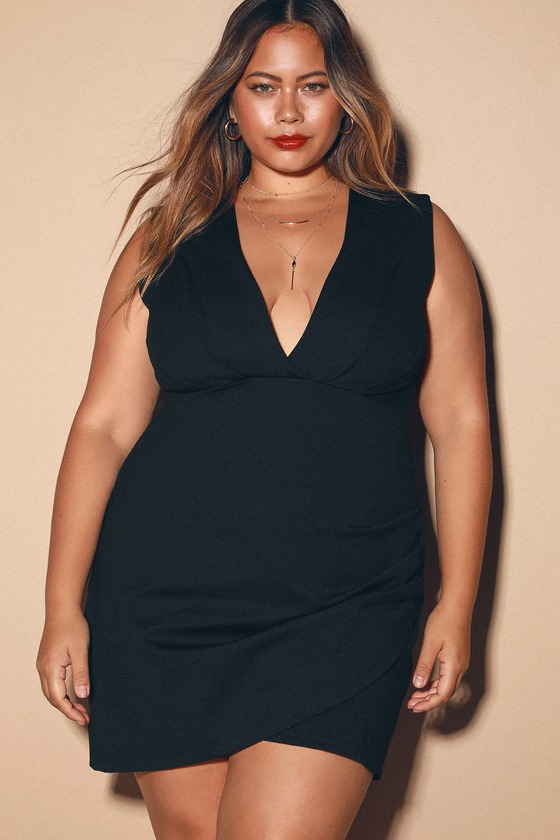 lulus cocktail hour black wrap dress