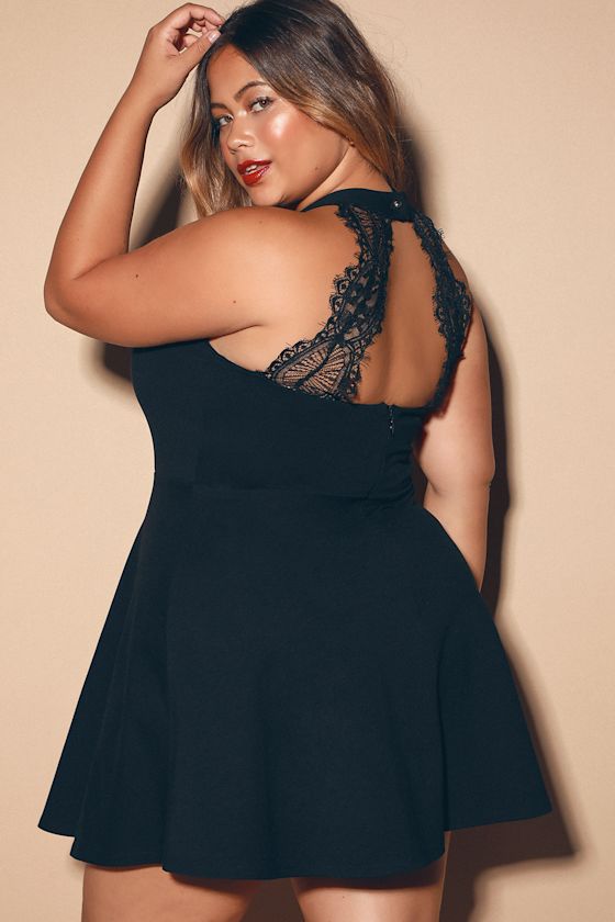 Hometown Girl Black Lace Skater Dress 7