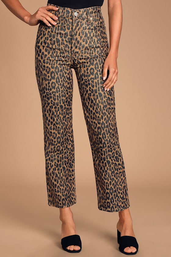 Ribcage Leopard Print Corduroy Jeans 5