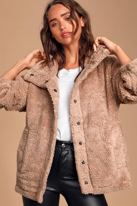 Billabong Cozy Days Blush Sherpa Jacket Teddy Jacket Jacket Lulus