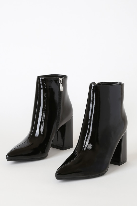 Chic Black Boots - Pointed-Toe Booties - Vegan Leather Boots - Lulus