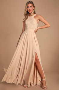 Picture Perfect Blush Lace Maxi Dress 5