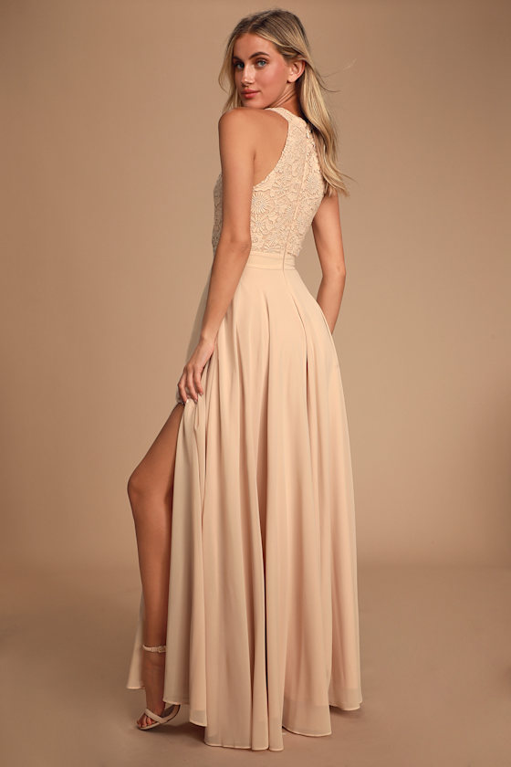 Picture Perfect Blush Lace Maxi Dress 8