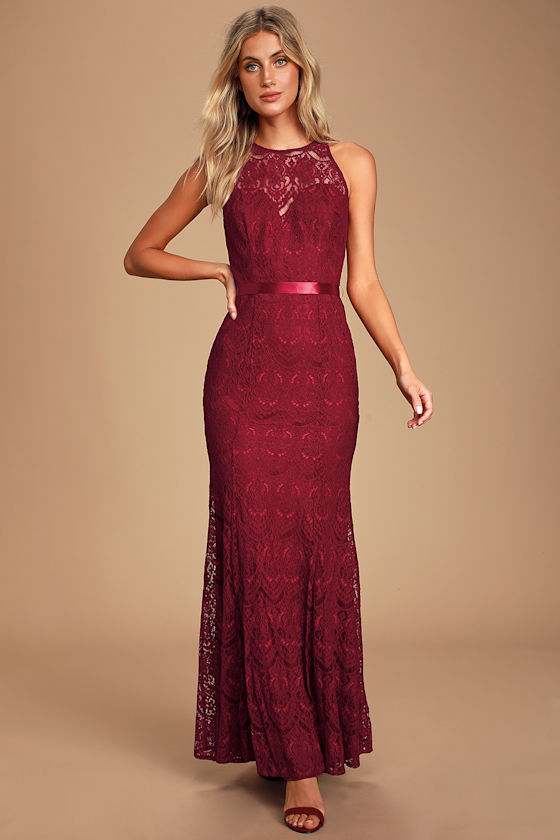 Burgundy Maxi Dress Lace Maxi Dress Mermaid Maxi Dress Lulus — free download