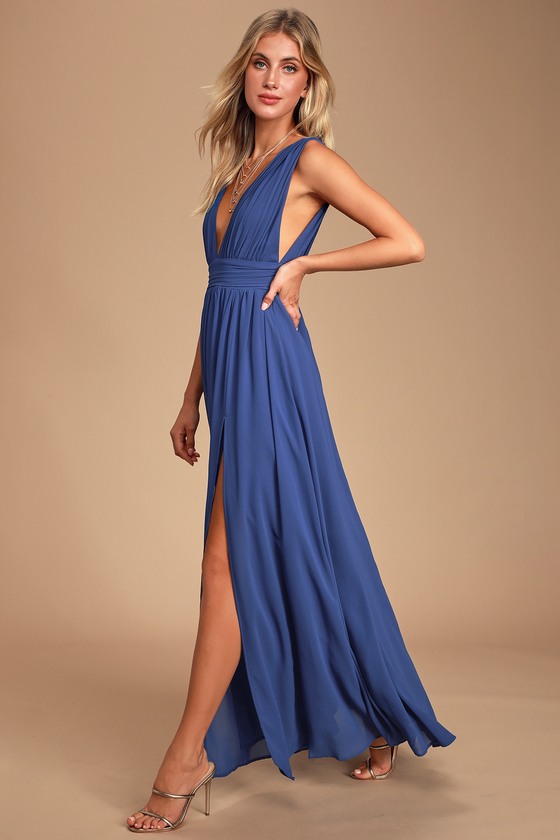 heavenly hues denim blue maxi dress