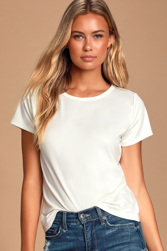 White Short Sleeve Tee Basic T Shirt White Tee Basic Tee Lulus