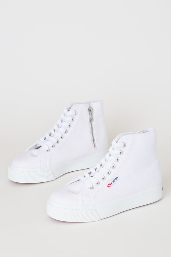 high platform sneakers white