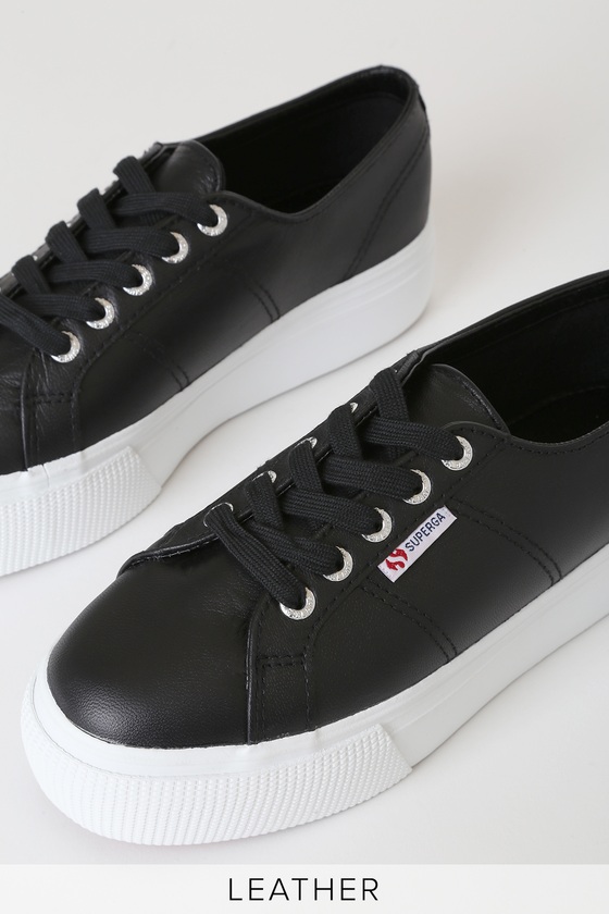 2790 NAPPALEAW Black Nappa Leather Platform Sneakers