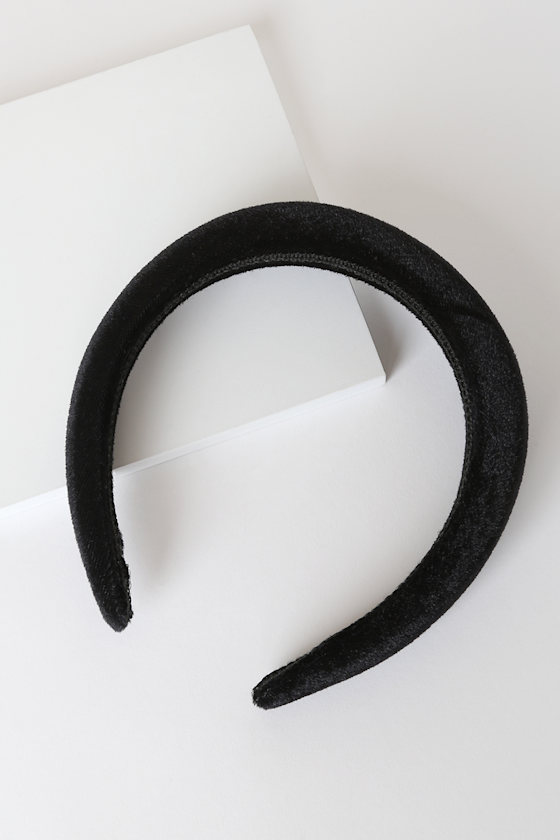 Caryssa Black Velvet Puff Headband 2