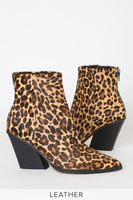 calf hair ankle booties