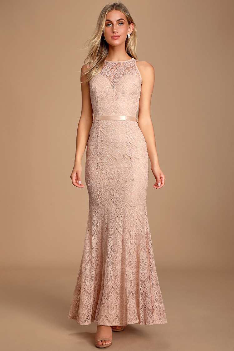 Blush Pink Maxi Dress - Lace Maxi Dress - Mermaid Maxi Dress - Lulus Blush Pink Maxi Dress - Lace Maxi Dress - Mermaid Maxi Dress - Lulus