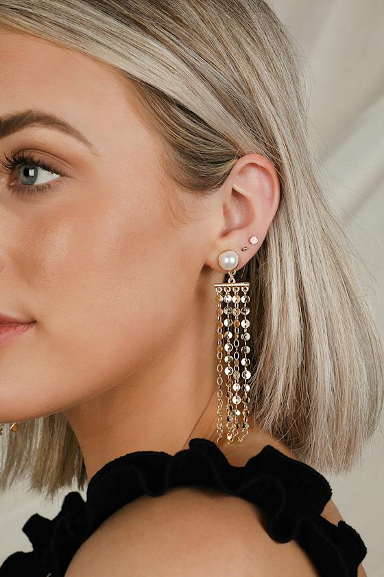 Jonie Gold and Pearl Drop Earrings 4
