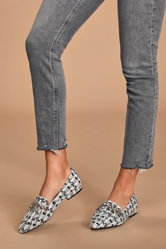 Blue by Betsey Johnson Farin - Tweed Loafers - Chic Loafers - Lulus