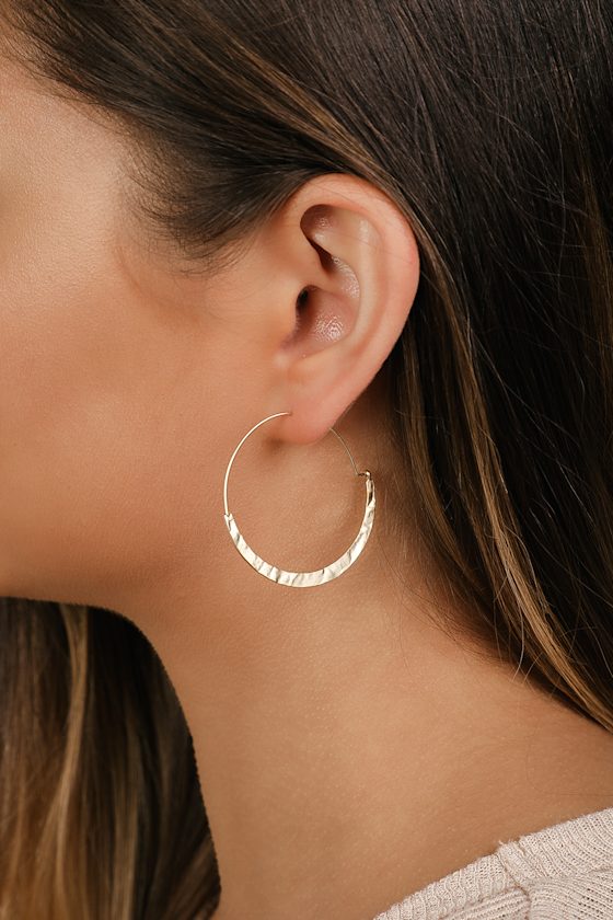 Sunshine Circle Gold Hoop Earrings 1