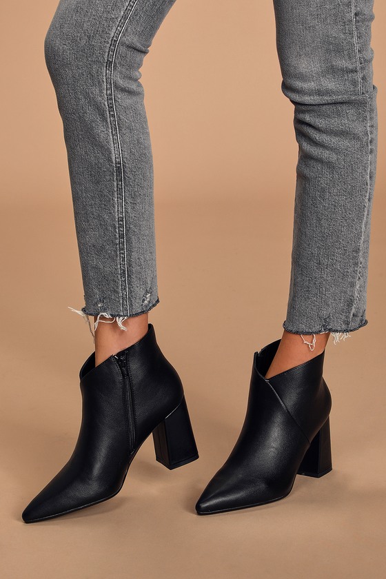 Black Ankle Booties - Pointed-Toe Ankle Boots - Chic Black Boots - Lulus