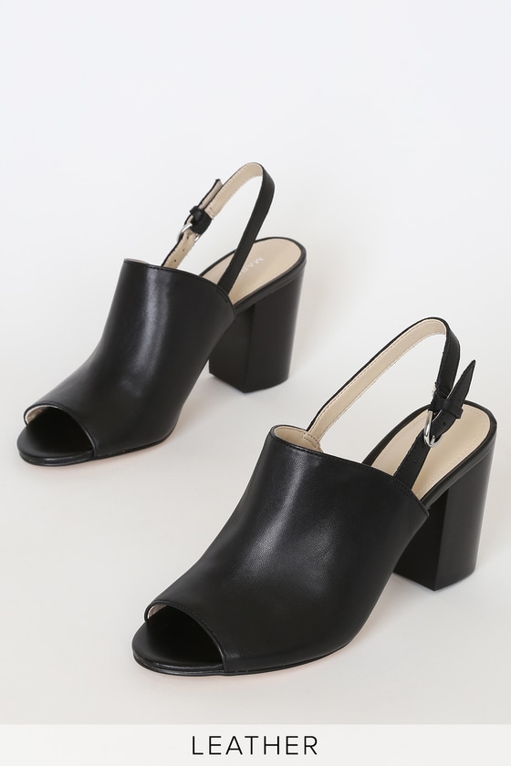 leather slingback mules