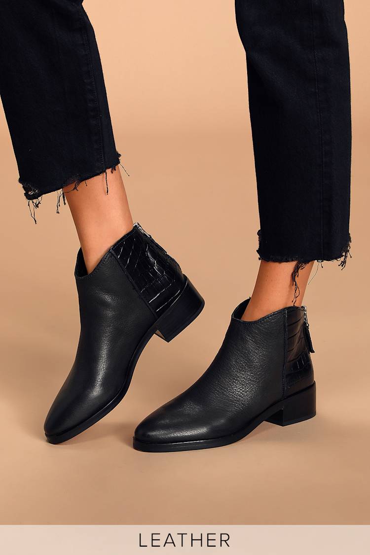 Ankle Booties Dolce Vita Tucker Bootie Black Leather Dolce Vita