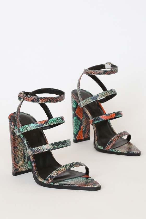 high heels snake ankle