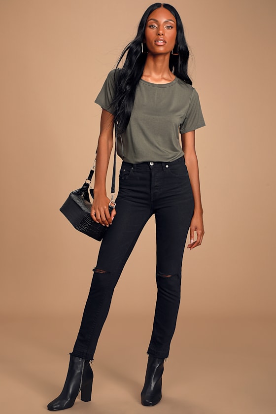 Skyra Olive Green T-Shirt Bodysuit 7