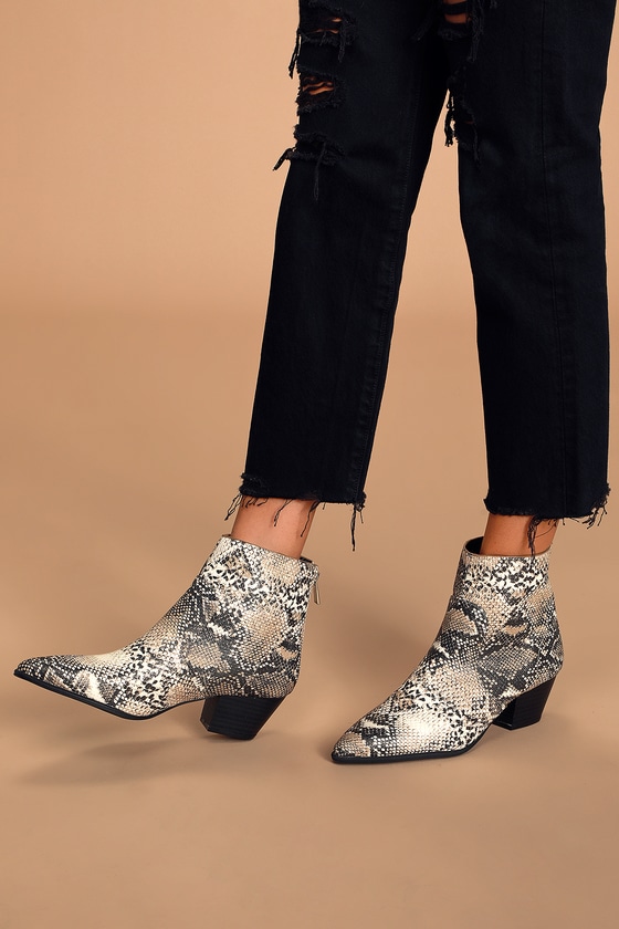 Snake print bootie deals