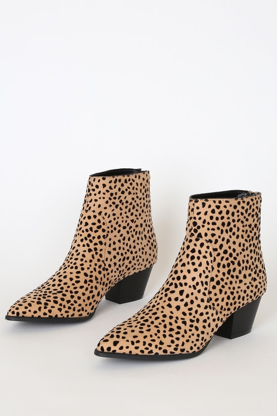 pointed leopard booties