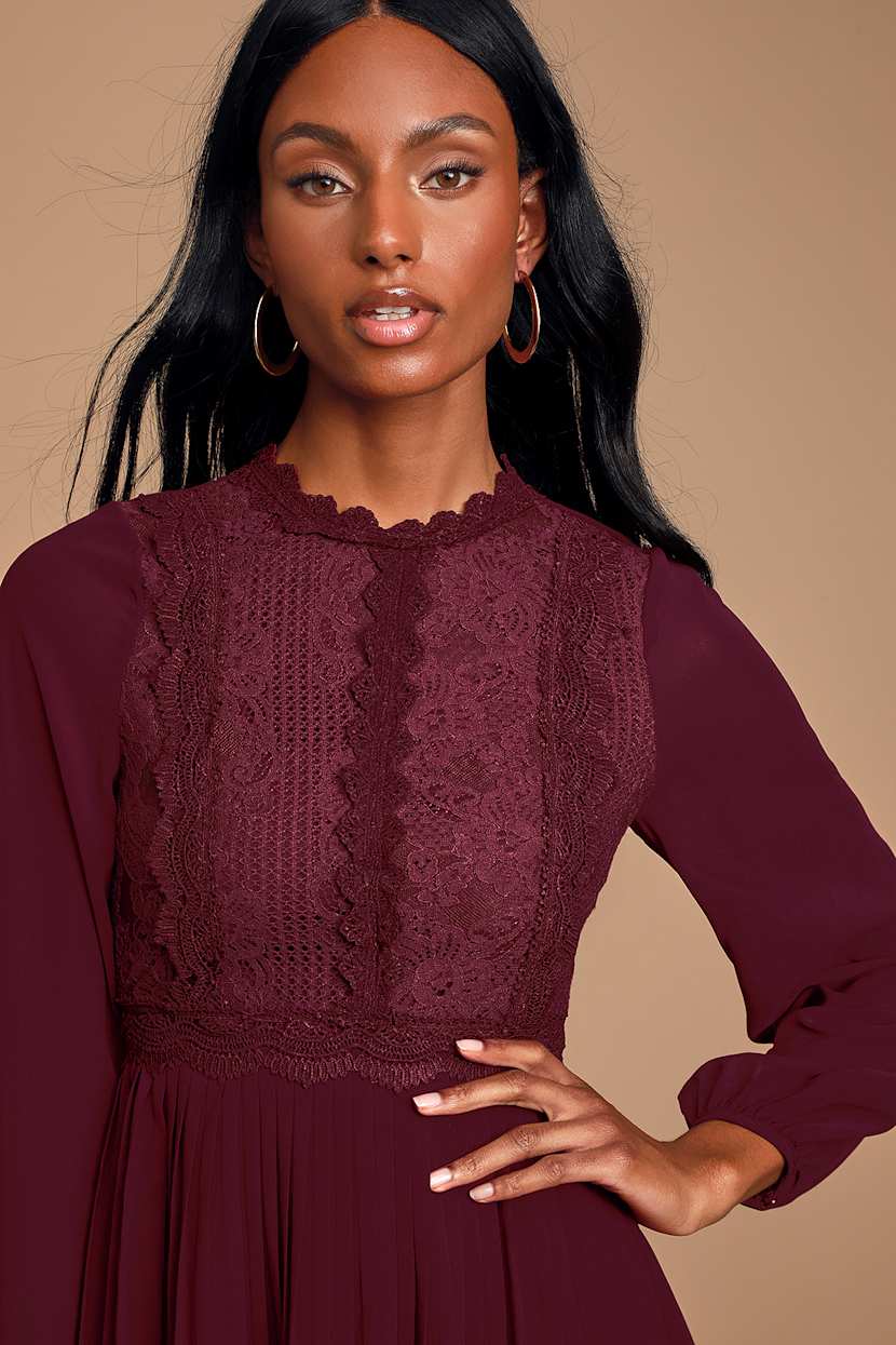 maroon long sleeve skater dress boohoo Women's Long Sleeve Bardot Structured Skater Dress