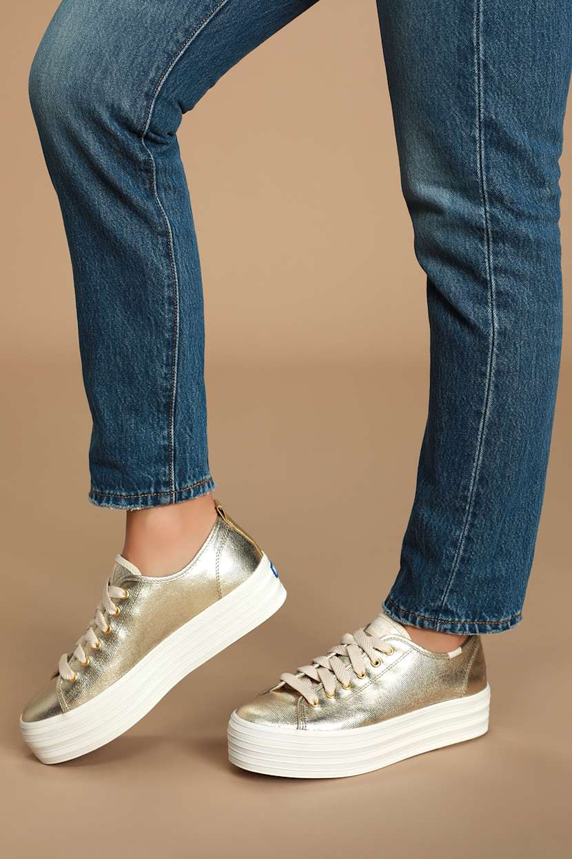 metallic platform sneakers