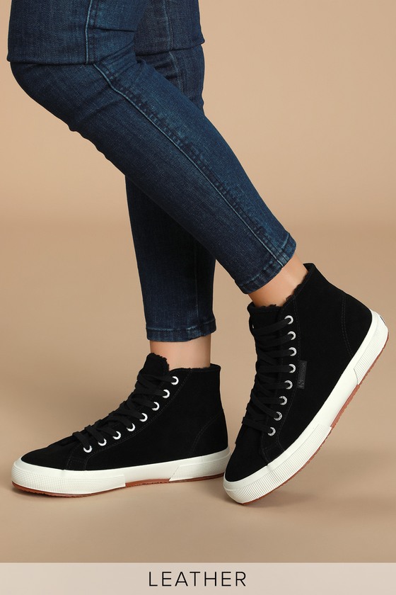 superga leather high tops