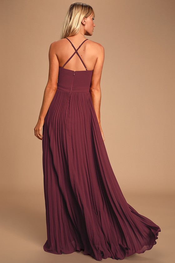 burgundy embellished maxi dress