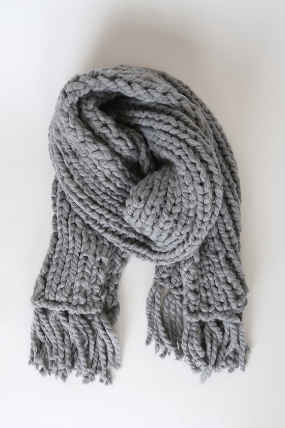 Cute Grey Scarf - Oversized Scarf - Knit Scarf - Lulus