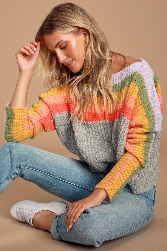 free people see the rainbow sweater