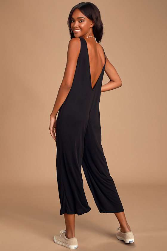 Bravo Charcoal Grey Sleeveless Culotte Jumpsuit 4