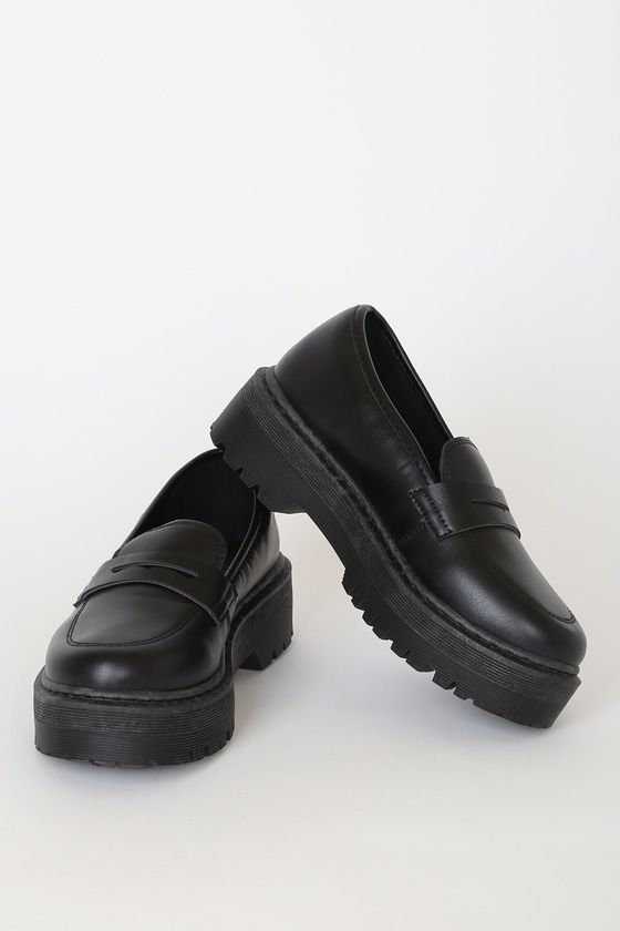 womens black flatform shoes