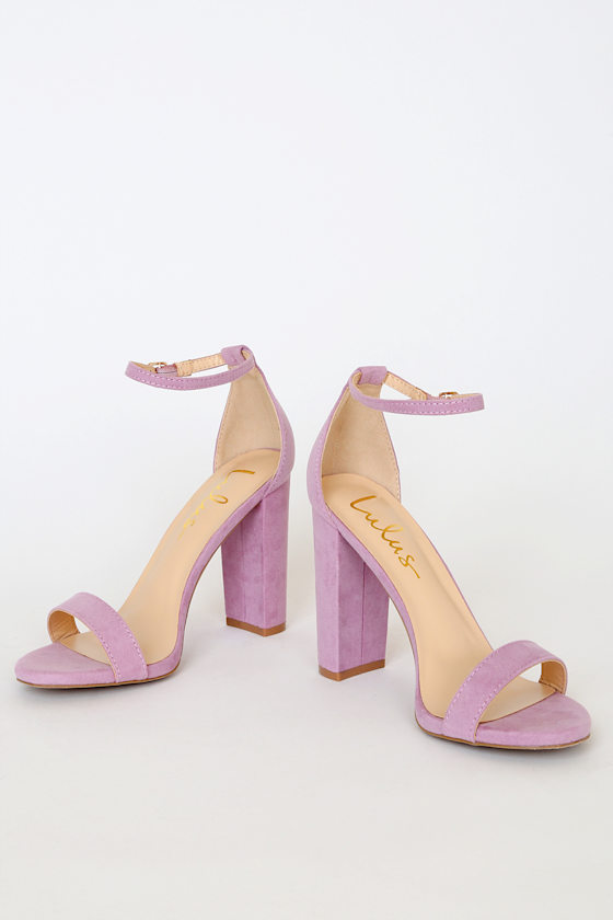 Taylor Dusty Lilac Suede Ankle Strap Heels 2