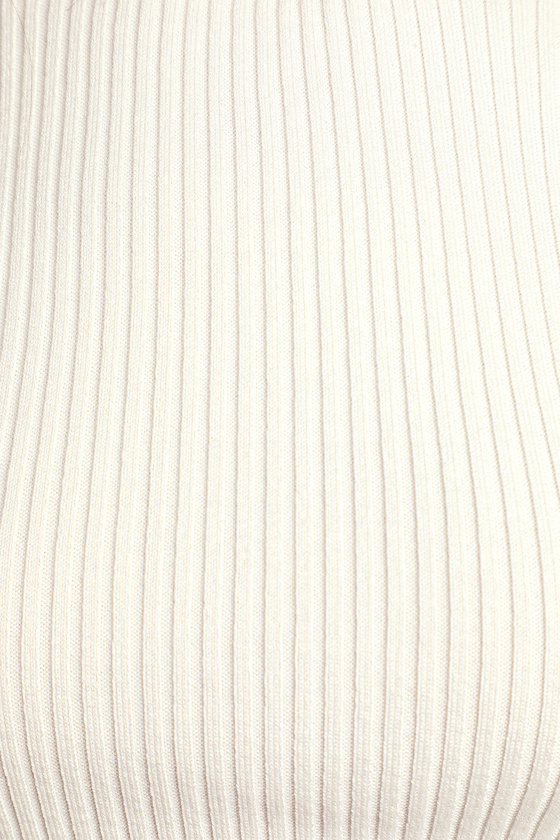 Karlee Ivory Ribbed Knit Long Sleeve Sweater Top - thumbnail 5